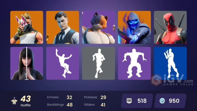 [PC/XBOX/PS] 43 skins | Calamity Stage 5 | Xev | Drift Stage 5 | Ragnarok (No Shoulder Pad) | Head (Droopy) rzzrz276