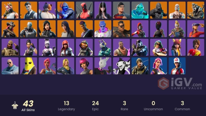 [PC/XBOX/PS] 43 skins | Calamity Stage 5 | Xev | Drift Stage 5 | Ragnarok (No Shoulder Pad) | Head (Droopy) rzzrz276