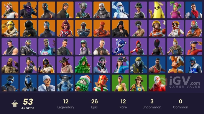 PC/PSN/Xbox/Nintendo 53 skins | The Reaper | Elite Agent | Cloud Striker | Prodigy | Trailblazer | Rogue Agent | Point Patroller | Fixer | Sultu