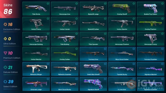 EU/TR 58165 VP VCT LOCK//IN Misericórdia Bolt Knife Reaver Karambit VCT25 x EDG Classic Spectrum Phantom Reaver Vandal Ion Vanda Reaver Vandal