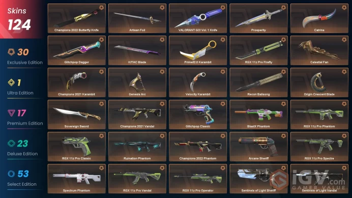 Eu/Turk ∎ 119k total spent ∎ Champions 2021 Knife & Vandal ∎ Arcane Sheriff ∎ 124 total skins ∎ Full Access with FE & OGE
