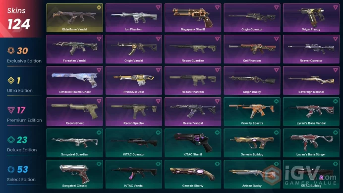 Eu/Turk ∎ 119k total spent ∎ Champions 2021 Knife & Vandal ∎ Arcane Sheriff ∎ 124 total skins ∎ Full Access with FE & OGE