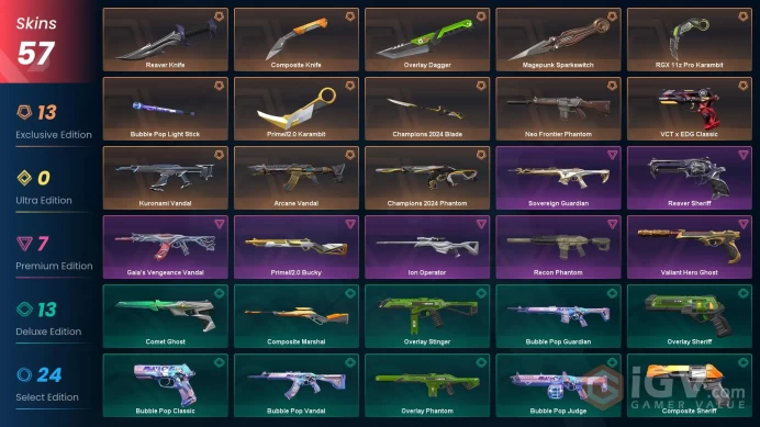 EU/TR 45315 VP Immortal Buddy Kuronami Vandal Champions 2024 Phantom Champions 2024 Blade Neo Frontier Phantom Ion Operator Sovereign Guardian