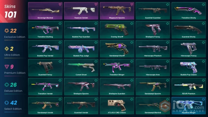 VALORANT EU WEST SERVER 101 SKİNS(+9 KNİFE,EVORİ+Champions 2023 +2025 VNDL,VCT 2025 ,MYSTBLOOM PACKED)AUTO DELIVERY FULL ACCESS-LIFETIME WARRANT