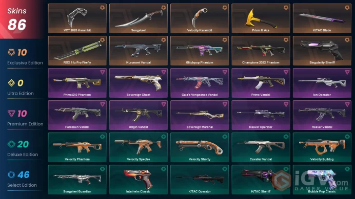 EU/TR Market&V25 ACT IV ASC II &VCT 2025 Karambit-RGX Pro Firefly-Champions 2022 PH-Reaver/Prime/Kuronami/Origin Vandal&Insant Delivery