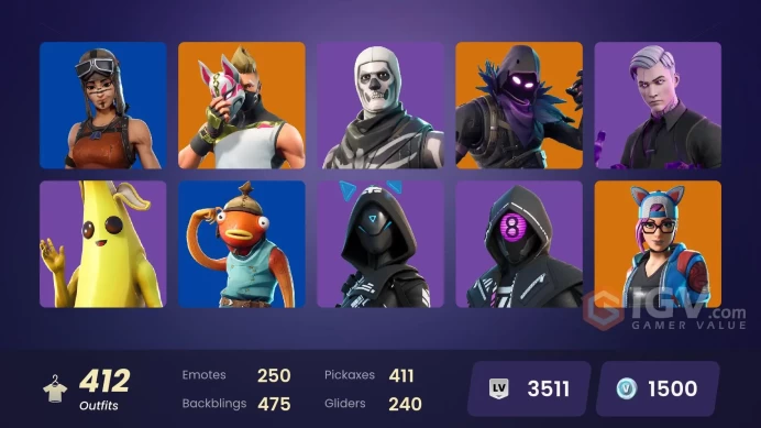 [XBOX/NIN/PC] 412 SKINS | RENEGADE RAIDER | BLUE TEAM LEADER | CLOUD STRIKER | SUBZERO CRYPTIC | ROGUE AGENT | LINA SCORCH | 1500 VB