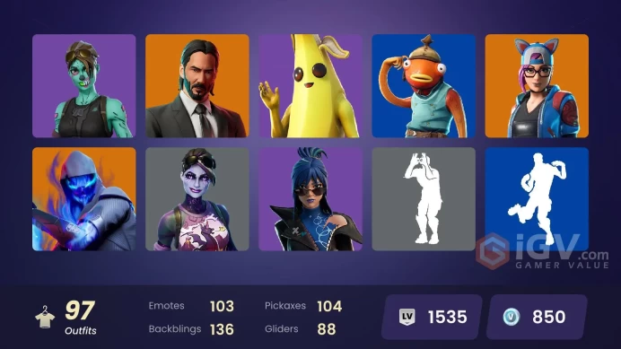 97 SKINS + WORLD CUP + CLUTCH + REAPER + HEAD BANGER + CANDY AXE + LAUGH IT UP + GRIND + AVATAR STATE AANG + POLAR PACK + GHOUL TROOPER