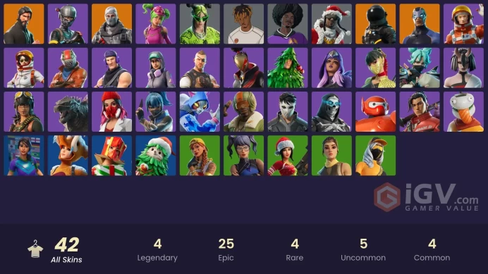 42 SKINS + THE REAPER + ELITE AGENT + TAKE THE L + HAVOC + CANDY AXE + ORANGE JUSTICE + GREEN ROOTS BILLIE + SLAYER JUICE WRLD