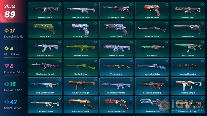 EU/TR - 9 Knife-26 Premium Skins-Power Fist-VCT x G2 Classic-Radiant Entertainment System Ghost-RGX 11z Pro Karambit-Reaver Knife / Full Access