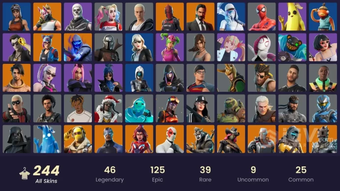 [PC] 244 skins | Leviathan Axe | Renegade Raider | Clutch | Blue Striker | Point Patroller | Grind | Menace | Predator| Raz | Omegarok | 600 VB