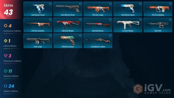 NA 43 skins / Elderflame Vandal / Ruination Phantom / Comet Sword / Sovereign Sword / Singularity PhantomMxa216