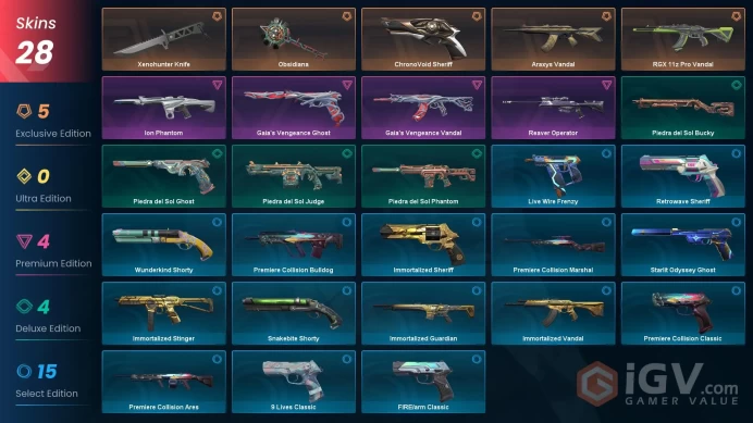 EU 28 skins / RGX 11z Pro Vandal / Xenohunter Knife / Araxys Vandal / Ion Phantom / Gaia's Vengeance Vandalnki81
