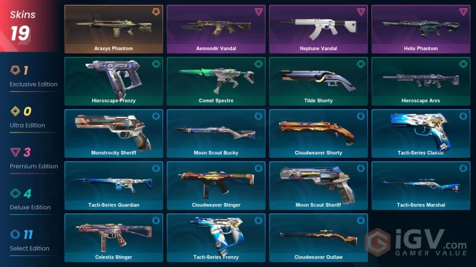 NA  19 skins  / Araxys Phantom / Helix Phantom / Neptune Vandal / Aemondir VandalMak322
