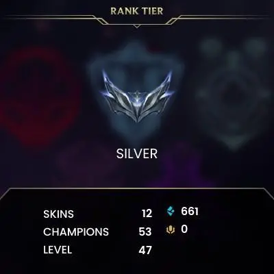 EUW -(S16) SILVER 4 START- 53 Champ - 12 Good Skins(3 Epic) - 661 BE - HONOR 5 -  S14 ACC - FULL ACCES - LIFETIME WARRANTY - CHEAP