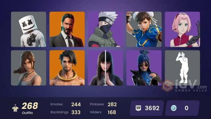 [ALL PLATFORMS]-245 Skin-Unchained Ramirez-Ryu-Chun-Li-Marshmello-Kelsier-FULL ACCESS-