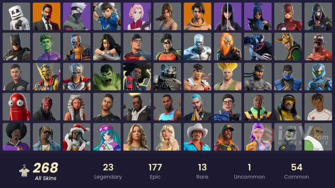 [ALL PLATFORMS]-245 Skin-Unchained Ramirez-Ryu-Chun-Li-Marshmello-Kelsier-FULL ACCESS-