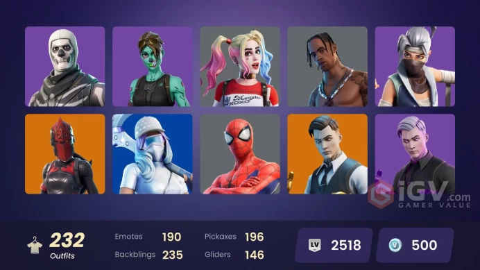 [PC/PSN/NIN] 232 skins | OG STW | Travis Scott | Astro Jack | Merry mint axe | Leviathan axe | Gold Midas | Gold Skye | OG Paradigma | 500 VB 