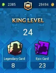 Lvl 24|Trophy 4411|KTL 9|Limited Skin|Card 85|2 Evo,8 Legendary,23 Epic,25 Rare,28 Common|Take Email(CR1178)