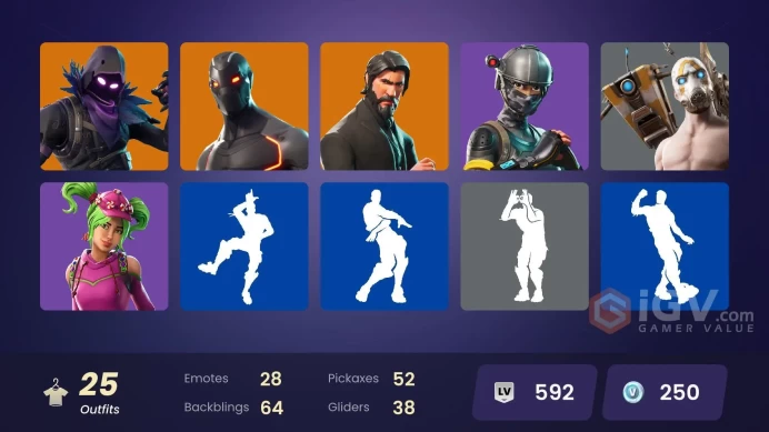 25 SKINS + THE REAPER + TAKE THE L + ELITE AGENT + OMEGA + WAR MACHINE + PSYCHO BANDIT + TRICERA OPS + RECON RAPTOR + RAVEN