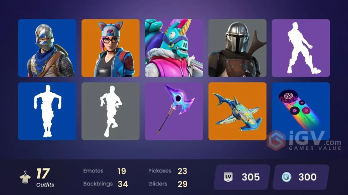 [PC/XBOX/PSN/SWITC17 skins | Blue Squire | Stage 4 - NO PONYTAIL | Stage 4 | Vi | Catalyst | Mandalorian | The Dark Knight Movie Outfit | 300 VB