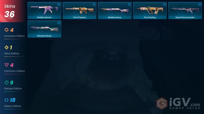EU [ 36 TOP SKINS + 2 KNIFE ] Evori's Spellcaster + Phaseguard Ghost + Mystbloom Vandal + Reaver Phantom / full acces