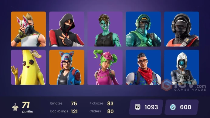 PC/PSN/Xbox/Nintendo 71 skins | IKONIK | Stealth Reflex | Blue Team Leader | Rogue Agent | Carbon Commando | Reflex | Blue Striker | Prodigy | V