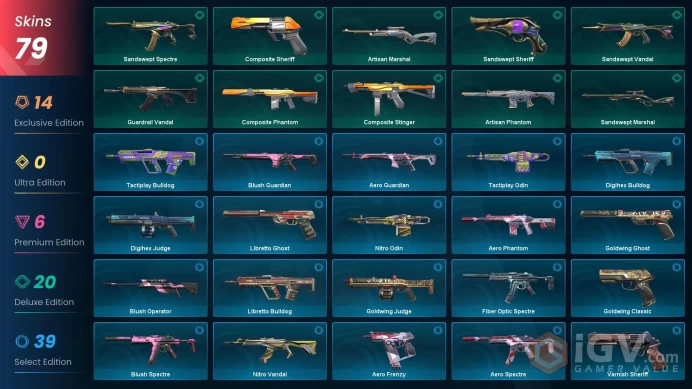 EU/TR 79 skins | Ignite Fan + Ignite cards | Kuronami no Yaiba | Kuronami Sheriff | Kuronami Vandal | Kuronami Spectre | Kuronami Marshal 