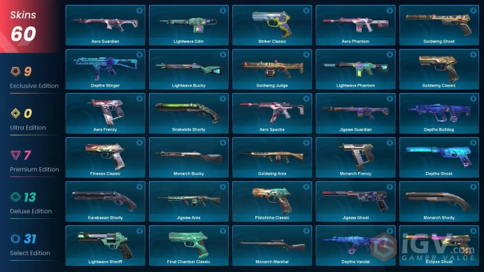 EU 60 skins | Xenohunter Knife | Prime//2.0 Karambit | Reaver Knife | RGX 11z Pro Blade | Singularity Sheriff | RGX 11z Pro Vandal | Singularity