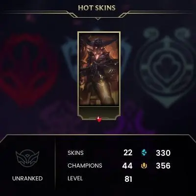 EUW -(S16) UNRANKED - 44 Champ - 22 Good Skins(2 Legendary, 16 Epic) - GOOD LOOT -330 BE - 356RP - HONOR 3 - FULL ACCES - CHEAP
