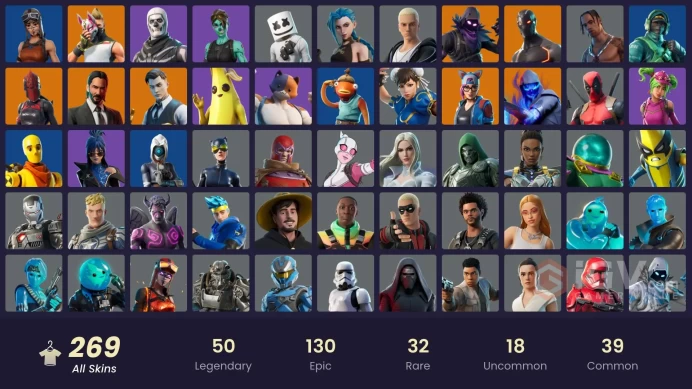 269 SKINS + TRAVIS SCOTT + STW OLD + ARCANE JINX + REFLEX + SNOW DAY + TIDY + CANDY AXE + FRESH + 227 EMOTES + CATWOOMAN'S GRAPPLING CLAW