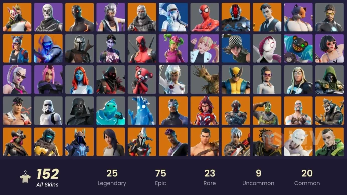 PC/PSN/XBOX 152 skins | Tony Stark | Omega | Deadpool | Mystique | Mandalorian | Laugh It Up | Mike LowreyMak309