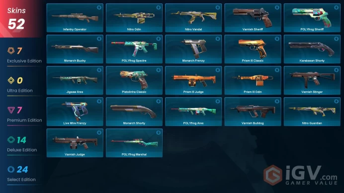 NA | Sovereign Sword, Reaver Vandal, Prime Vandal, Spectrum Phantom, Reaver Phantom, Glitchpop Phantom, Reaver Sheriff, Sovereign Ghost [F/A]