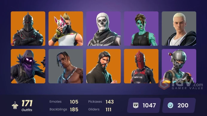 [PC] 172 skins | OG STW | Black Knight | Travis Scott | Sparkle Specialist | The Reaper | Blue Squire | Royale Knight | Elite Agent | 200 VB