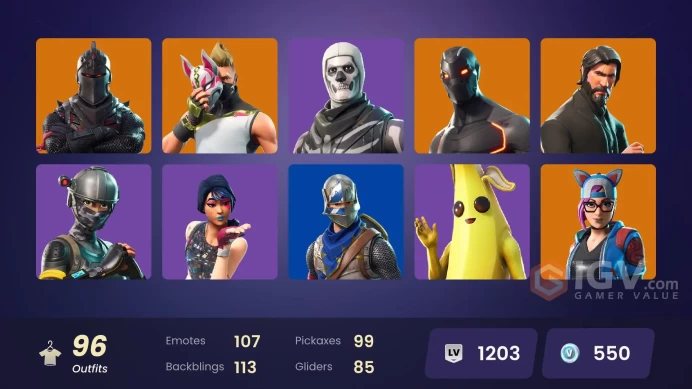 [PC/XBOX] 95 skins | OG STW | Black Knight | Sparkle Specialist | The Reaper | Blue Squire | Royale Knight | Elite Agent | 550 VB
