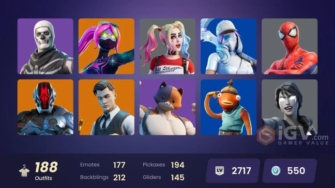 *[PC/PSN/XBOX/NINT] | 188 skins | Leviathan Axe | Gold Brutus | Gold Midas | Vivi Chroma | Heron Stance Hero | Snap | The Imagined | Twyn | Raz