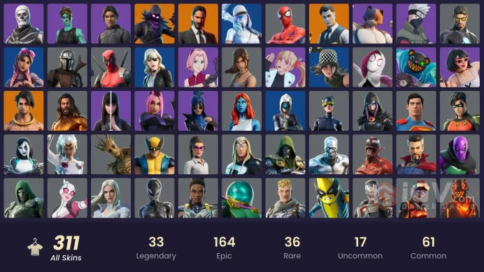 [PC/XBOX] 311 skins | Gold Brutus | Gold Midas | NBA 75 Clutch | Keri Commander | Naruto Uzumaki | Subzero Cryptic | Snap | 50 VB