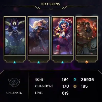 [LAN] 194 SKINS | LEVEL 619 | 7 MYTHIC (ASHEN MORDE + PRESTIGES) | MAIL CHANGEABLE| FULL ACCESS