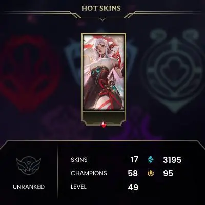 【EuW-Smurf】 Unranked/3 Win Play Game + 17 Skin + Changeable Mail + Instant Delivery + Lifetime Warranty + 100% Handmade & Secure + 24/7 Support