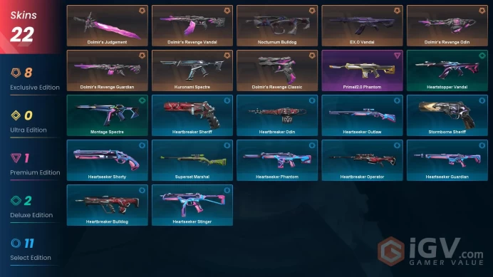 EU-TR [ 22 TOP SKINS + 1 KNIFE ] Dolmir's Judgement + Dolmir's Revenge Vandal + EX.O Vandal + Prime//2.0 Phantom / full acces