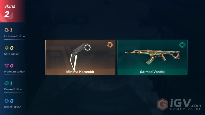 EU [ 2 TOP SKINS + 1 KNIFE ] Minima Karambit + Sarmad Vandal / full acces