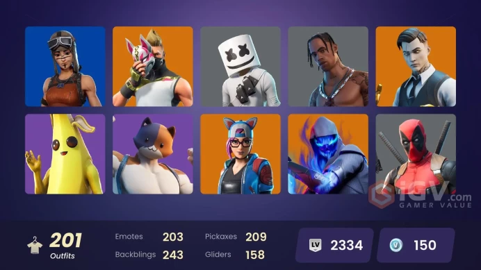 [PC/PSN/XBOX] 201 skins | Travis Scott | Aura | Lara Croft | Peely | Jabba Switchway | Star Wand | Laugh It Upmssh713