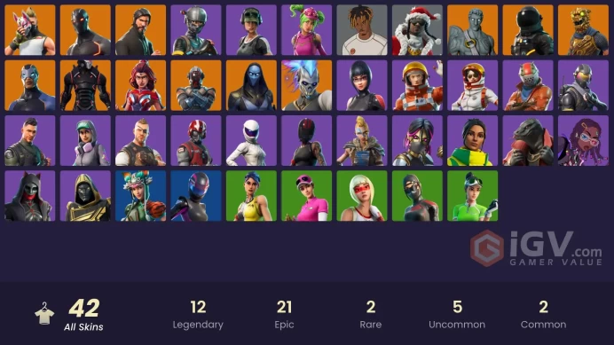 41 SKINS + THE REAPER + ELITE AGENT + TAKE THE L + BUS BANNER + OMEGA (STAGE 5) + TRAILBLAZER + SLAYER JUICE WRLD + BIRDIE + PAR PATROLLER