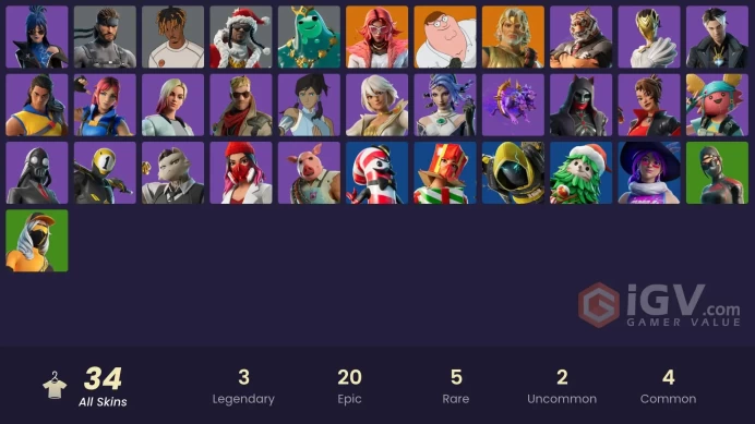 [PC/PSN/XBOX] 34 skins | Valeria | Peter Griffin | Zeus | Poseidon | Solid Snake | Santa Dogg | Slayer Juice WRLD | Jackie | Cerberus | Korra