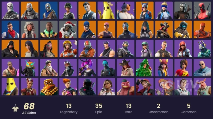 68 SKINS + FLOSS + ROYALE KNIGHT + BLUE SQUIRE + GOLD MIDAS + MAKO + STW OLD + HAVOC + NEO VERSA + TAKE THE L + SKULL TROOPER