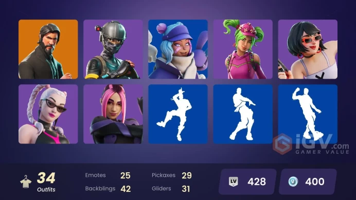 [PC/PSN/XBOX] 34 skins | The Reaper | Elite Agent | Rogue Agent | Valor | Carbide | Snap | The Visitor | Malik | Dark Voyager | 400 VB