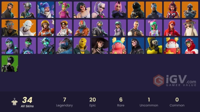 [PC/PSN/XBOX] 34 skins | The Reaper | Elite Agent | Rogue Agent | Valor | Carbide | Snap | The Visitor | Malik | Dark Voyager | 400 VB