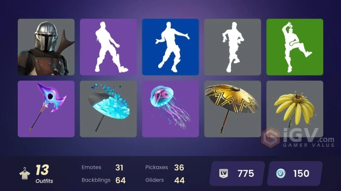 [PC/XBOX/PSN/SWITCH] 13 skins | Predator | Mandalorian | Polar Peely | Slayer Juice WRLD | Mancake | Reese | Pig the Butcher | Yulejacket |