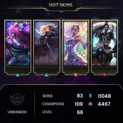 EUW UNK- 83SKIN-115CHAMP-4467 RP-2014ACC-HANDMADE