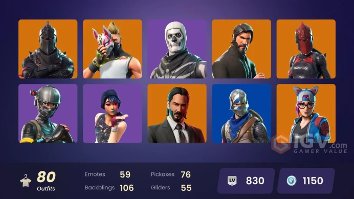 [PC/XBOX] 80 skins | Black Knight | Sparkle Specialist | The Reaper | Blue Squire | Royale Knight | Elite Agent | Valeria | 1100 VB
