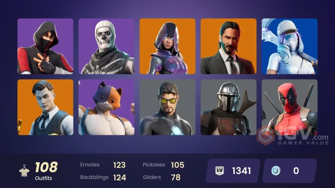 [PC/PSN] 108 skins | IKONIK | Glow | Gold Midas | Gold TNTina | Gold Brutus | Gold Meowscles | Point Patroller | Trilogy | 0 VB
